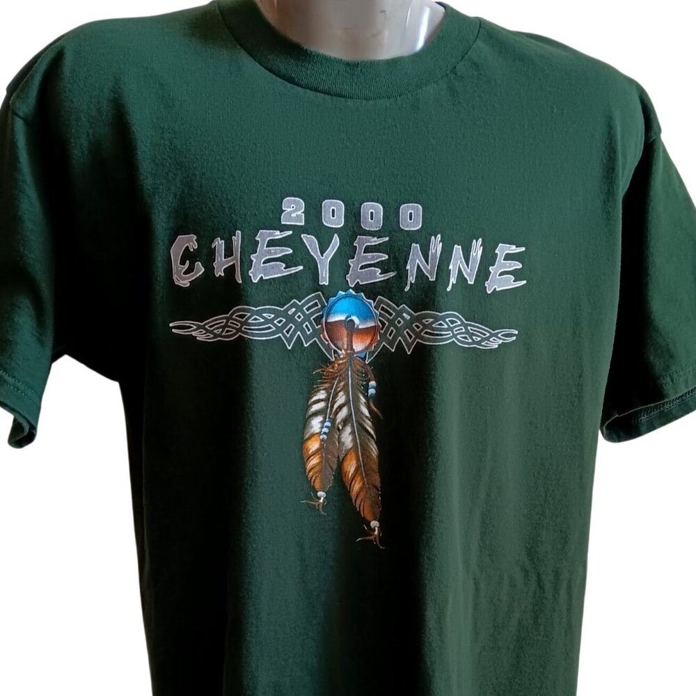 XL Vintage T-shirt Mens XL 2000 Y2K Cheyenne Frontier Days Forest Green USA